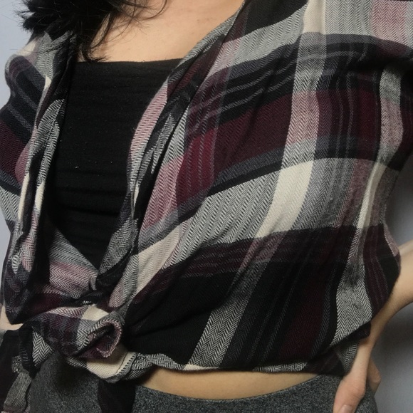 Purple Plaid Tie Shirt (No buttons) - Picture 4 of 4